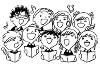 Cartoon image of children singing