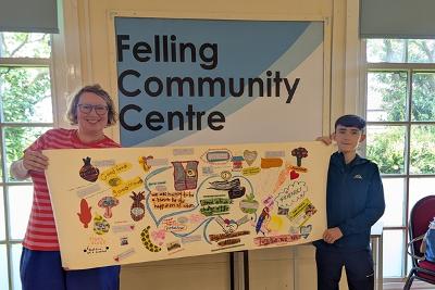 Ethan and Josie at Felling Community Centre